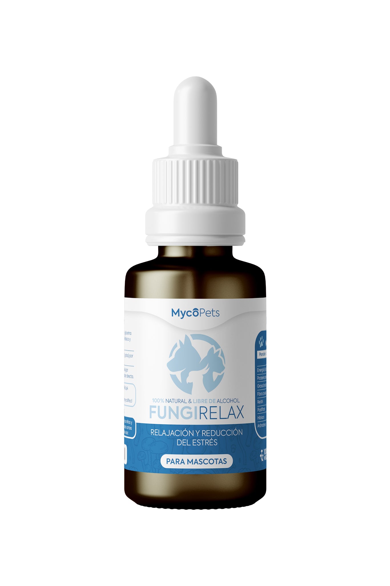 Fungi Relax™ extracto natural para mascotas 30 ml, relajación y reducción del estrés marca MycoPets